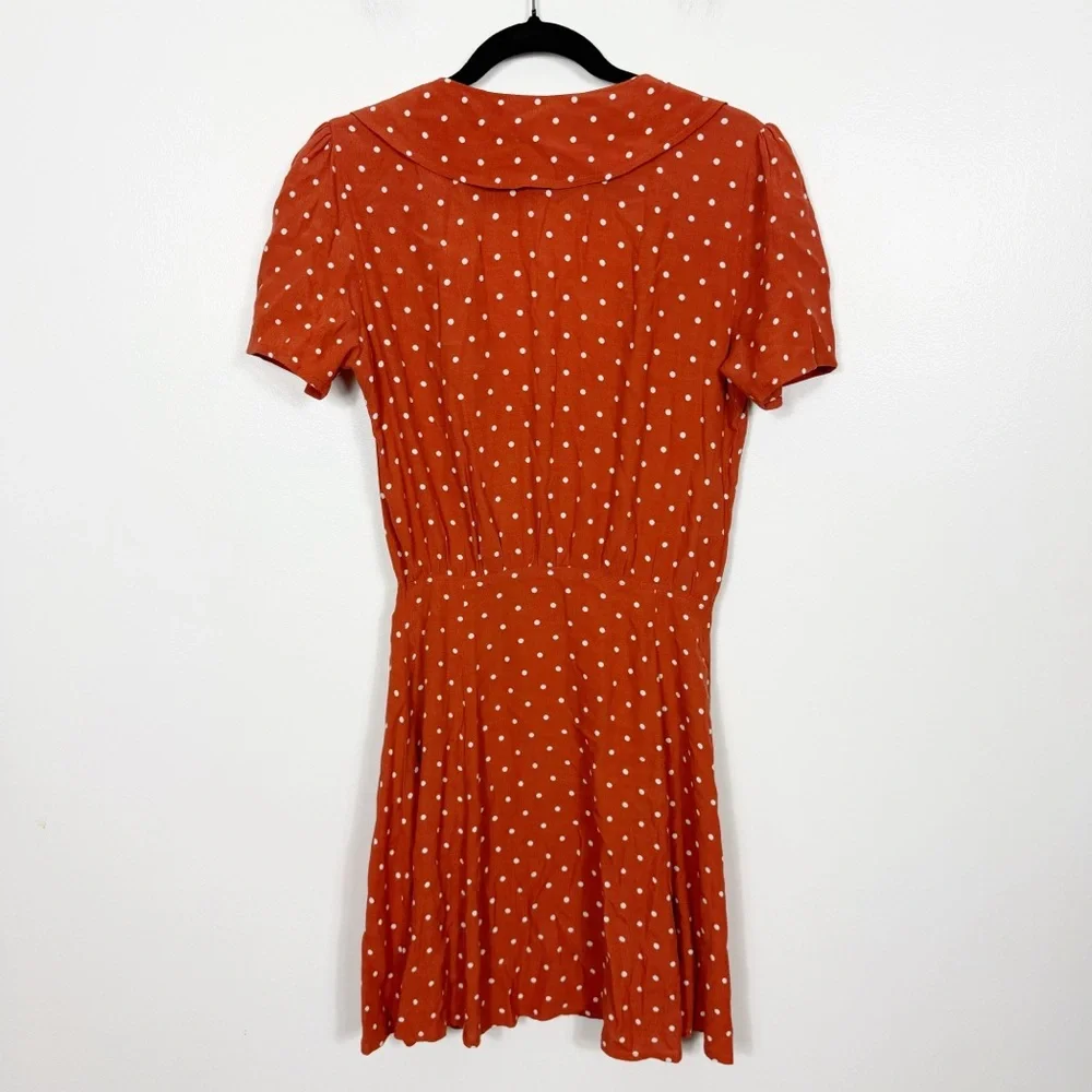 Auguste the label lily day rust orange polka dot mini dress size 4 - Picture 7 of 7